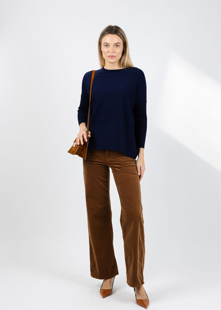 BK Bodie Boxy Crew Sweater in Navy available at Barbara Katz