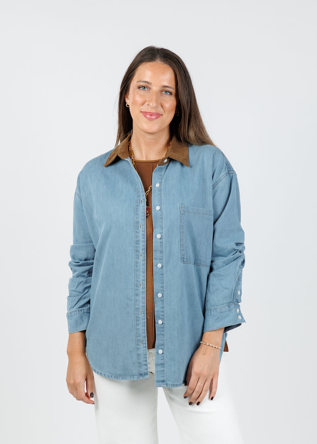 BK Bonet Shirt in Azure available at Barbara Katz