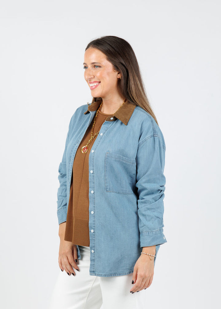 BK Bonet Shirt in Azure available at Barbara Katz