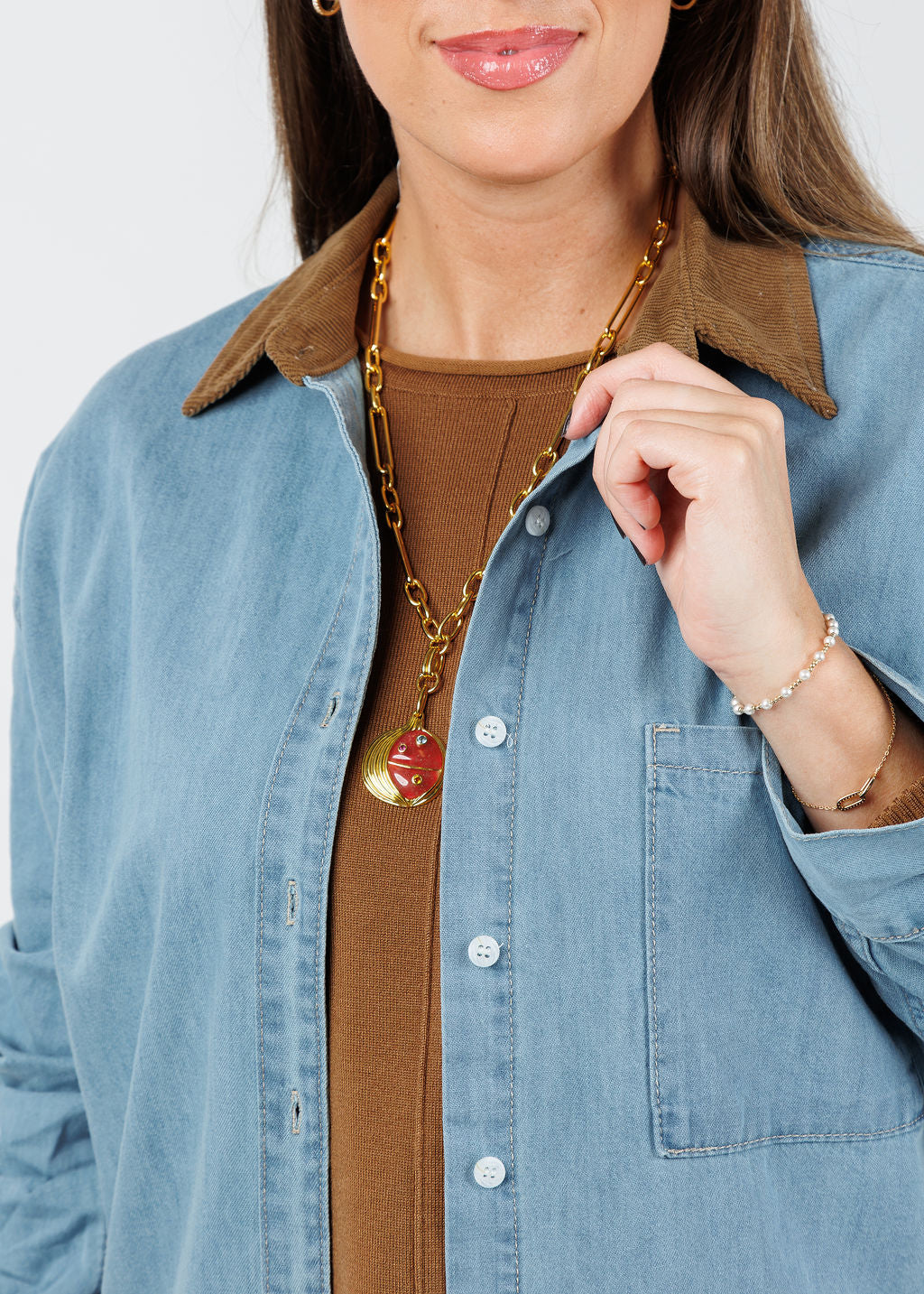 BK Bonet Shirt in Azure available at Barbara Katz