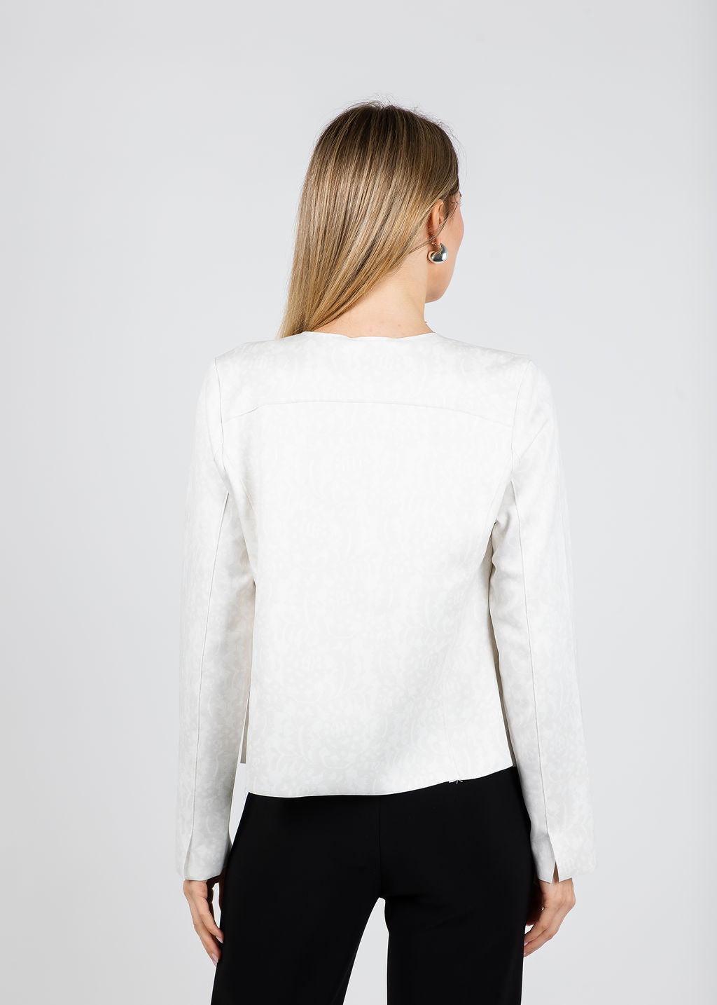 BK Brisia Faux Suede Jacket in Snow White available at Barbara Katz