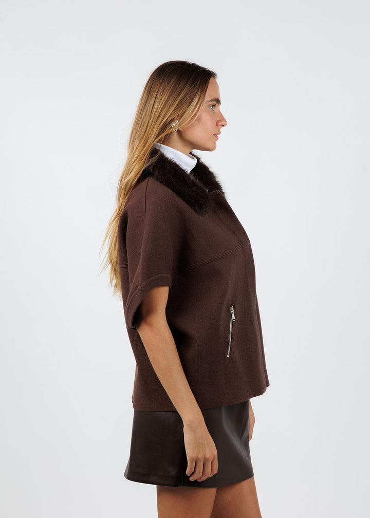 BK Carly Cocoon Jacket in Espresso available at Barbara Katz