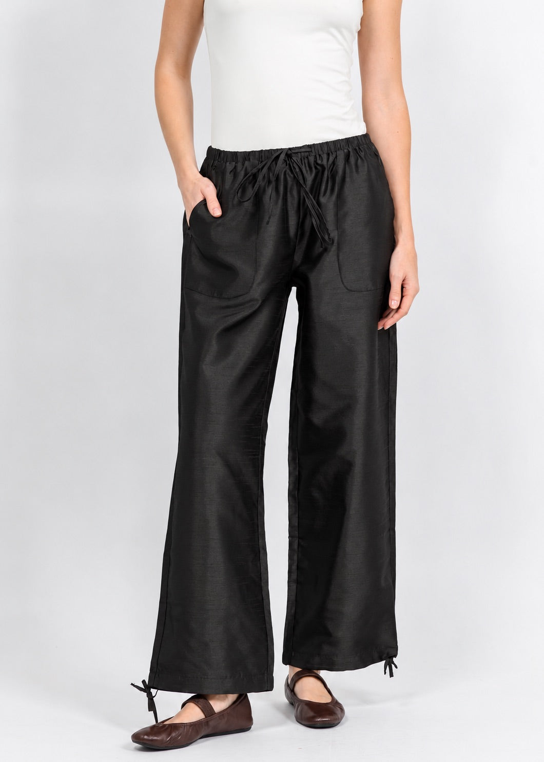 BK Daphne Taffeta Pants in Black available at Barbara Katz