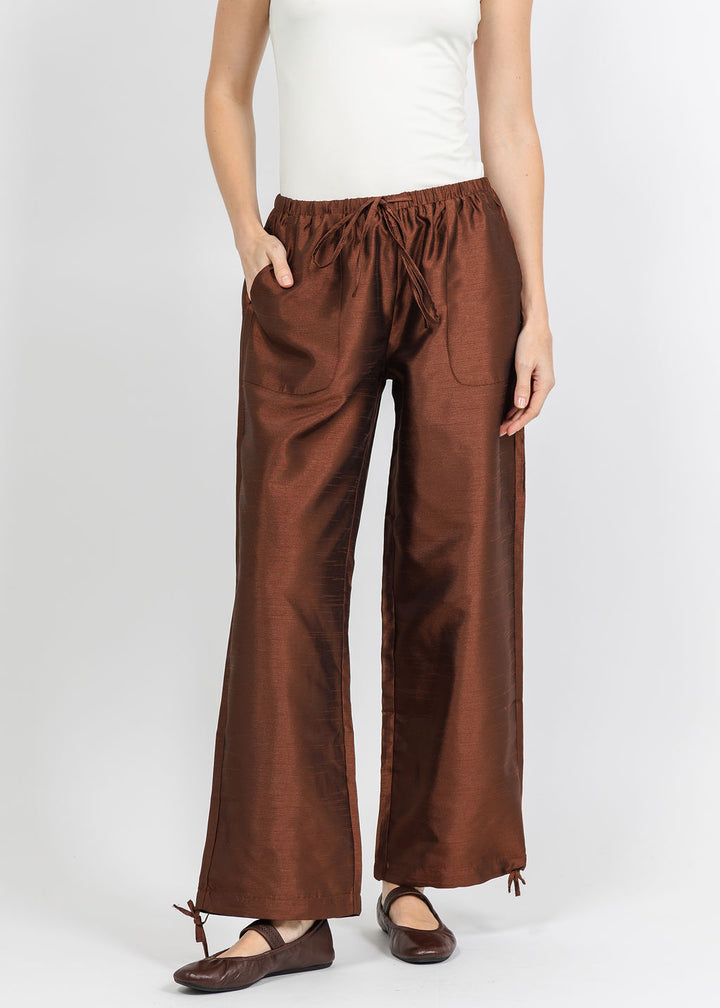 BK Daphne Taffeta Pants in Brown available at Barbara Katz