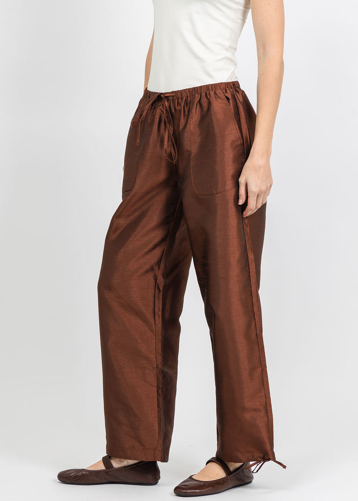 BK Daphne Taffeta Pants in Brown available at Barbara Katz