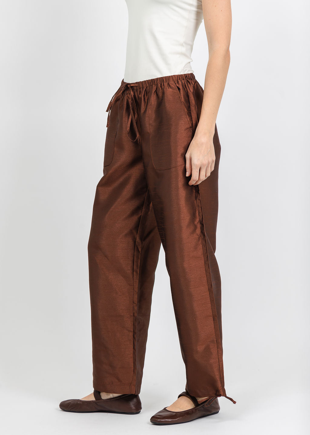 BK Daphne Taffeta Pants in Brown available at Barbara Katz