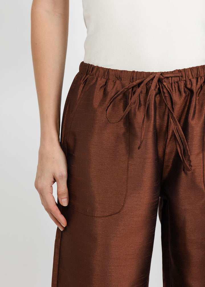 BK Daphne Taffeta Pants in Brown available at Barbara Katz