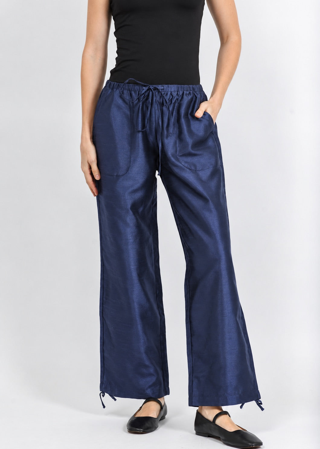 BK Daphne Taffeta Pants in Navy available at Barbara Katz