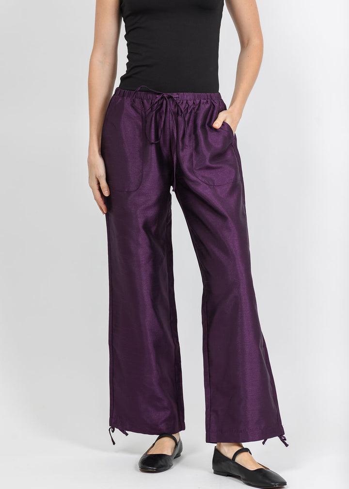 BK Daphne Taffeta Pants in Plum available at Barbara Katz