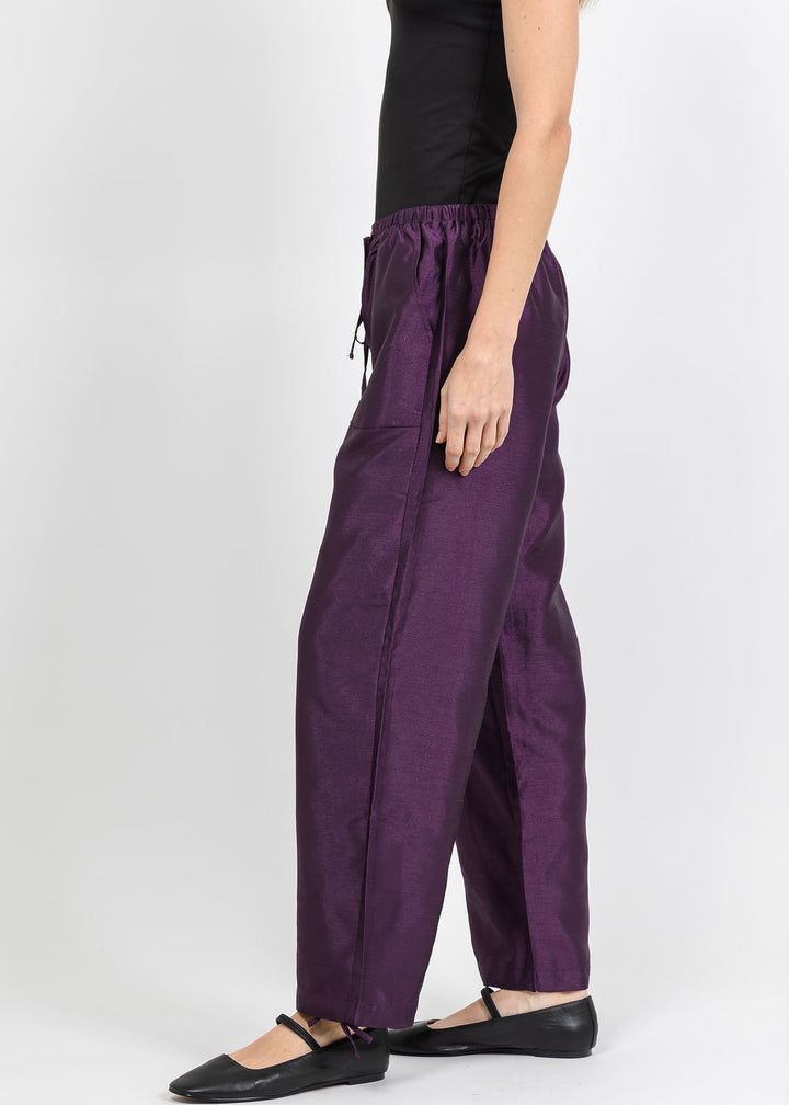BK Daphne Taffeta Pants in Plum available at Barbara Katz