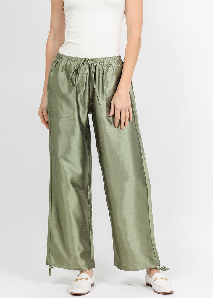 BK Daphne Taffeta Pants in Sage available at Barbara Katz