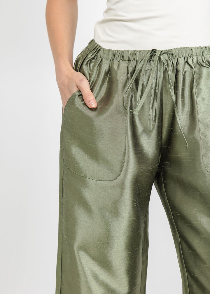 BK Daphne Taffeta Pants in Sage available at Barbara Katz