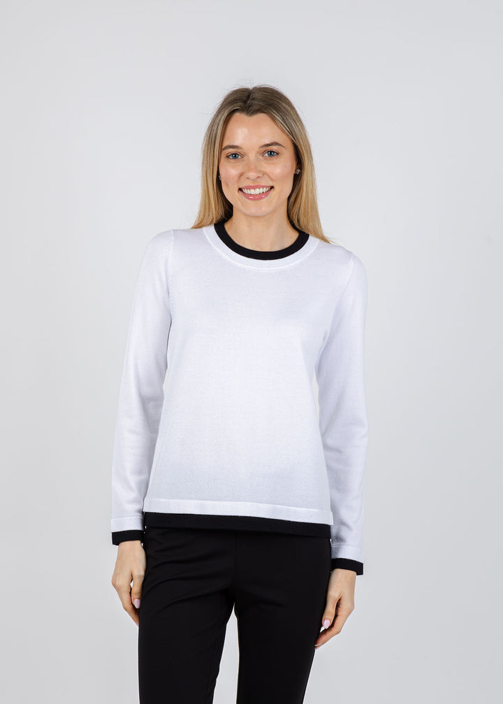 Double Layer Sweater - White/Black