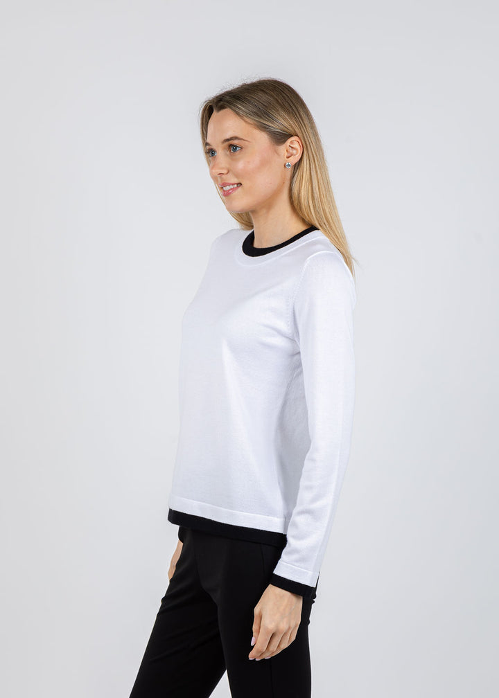 Double Layer Sweater - White/Black