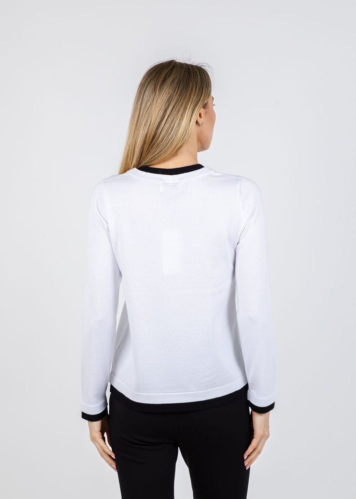Double Layer Sweater - White/Black