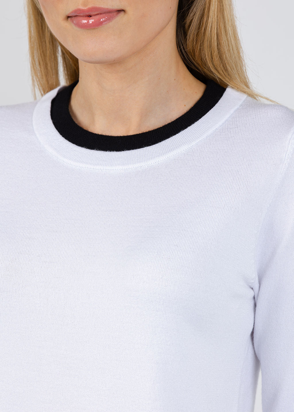 Double Layer Sweater - White/Black
