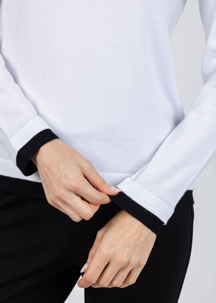 Double Layer Sweater - White/Black