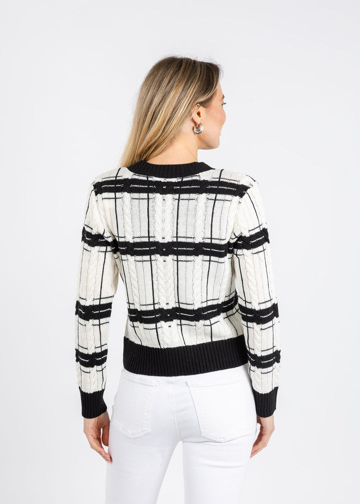 BK Eden Specialty Stitch Cardigan in Ivory/Multi available at Barbara Katz