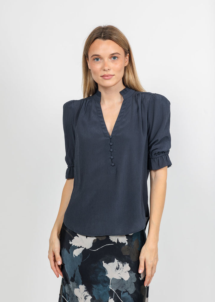 BK Go Evermore Blouse in Navy available at Barbara Katz