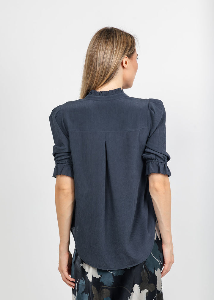 BK Go Evermore Blouse in Navy available at Barbara Katz