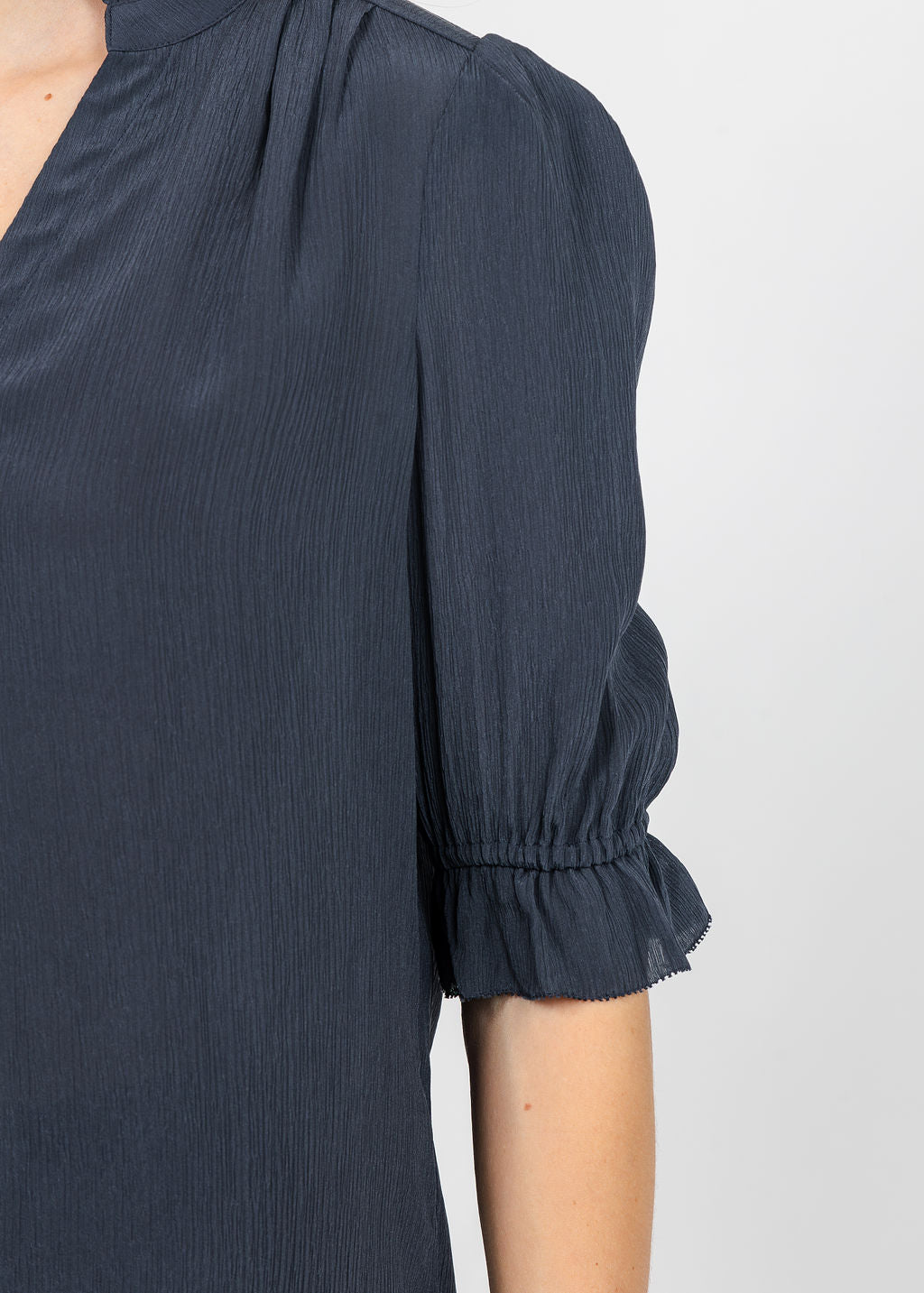 BK Go Evermore Blouse in Navy available at Barbara Katz