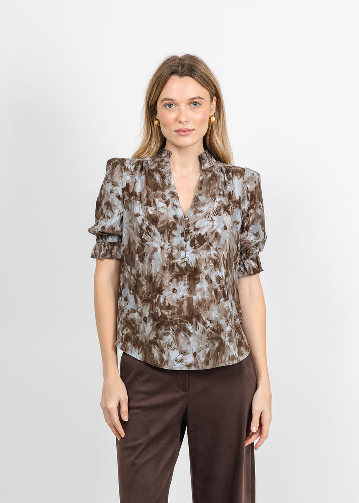BK Go Evermore Printed Blouse in Hazy Day available at Barbara Katz
