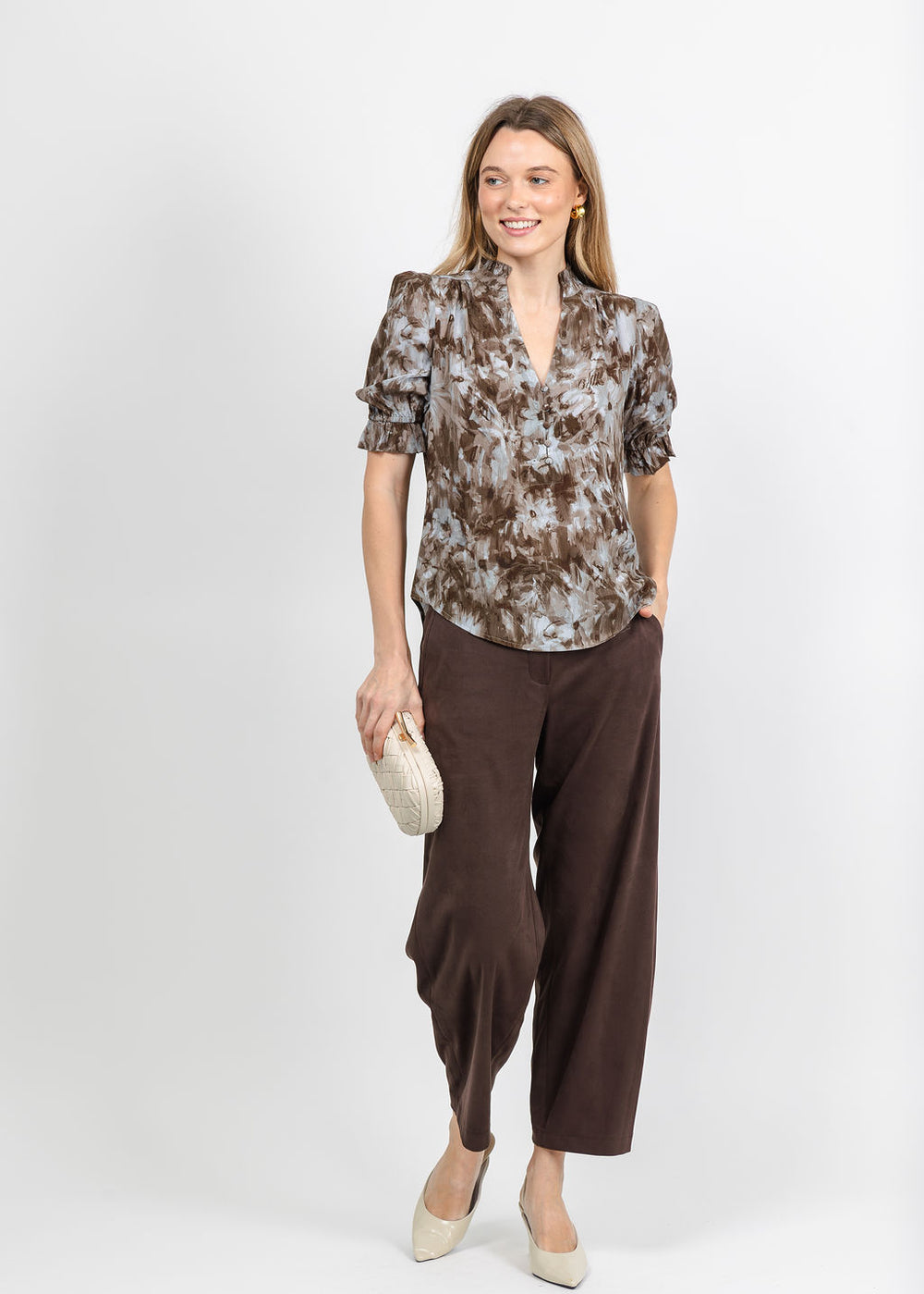 BK Go Evermore Printed Blouse in Hazy Day available at Barbara Katz
