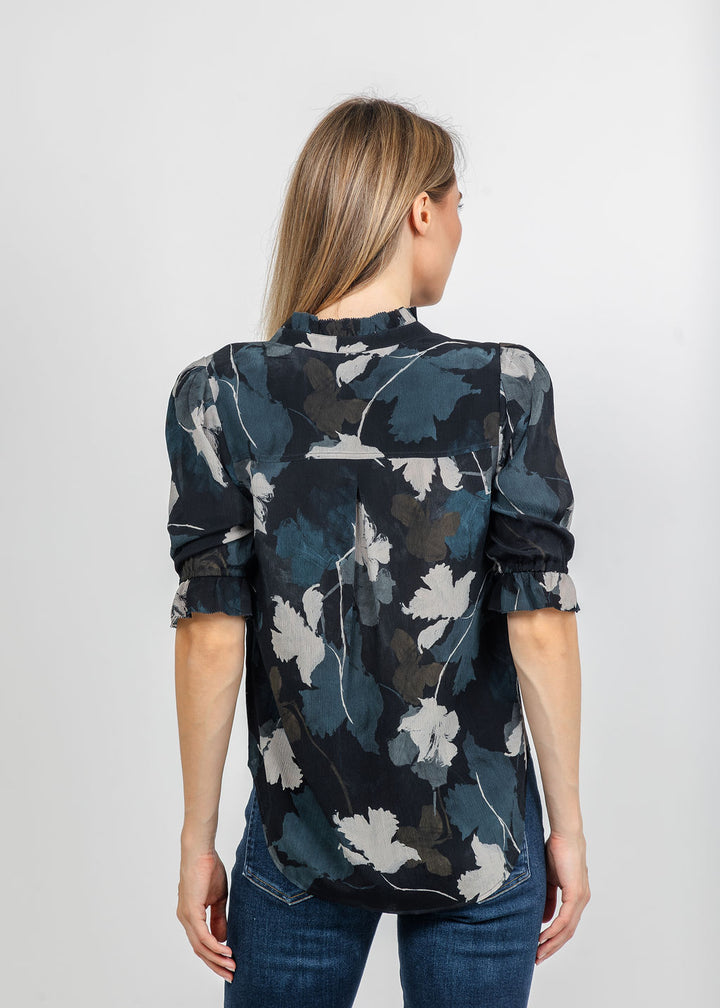 BK Go Evermore Printed Blouse in Midnight Moon available at Barbara Katz