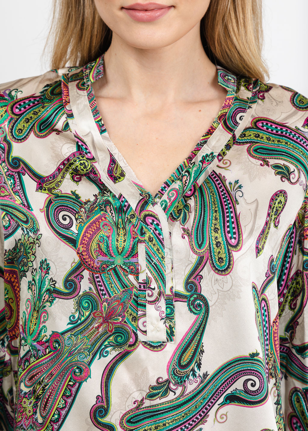 BK Go Fit To Be Styled Printed Top in Paisley Bliss available at Barbara Katz