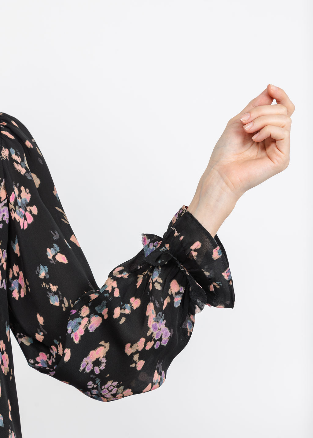 BK Go Get Ready Ruffle Print Shirt in Petal Toss available at Barbara Katz