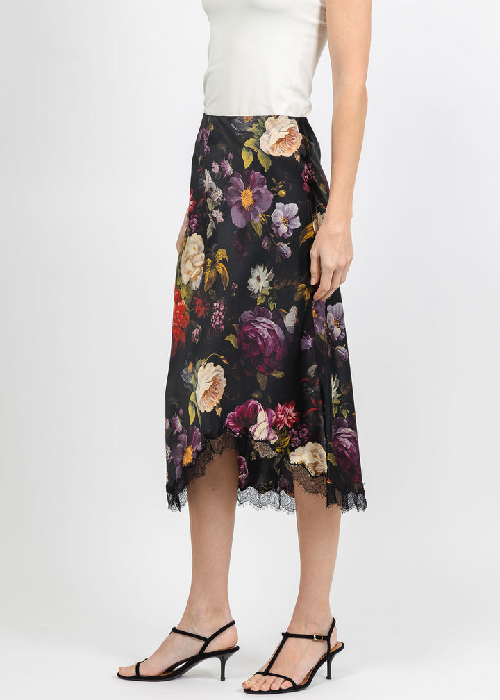 BK Go Lacey Printed Le Skirt in War of the Roses available at Barbara Katz
