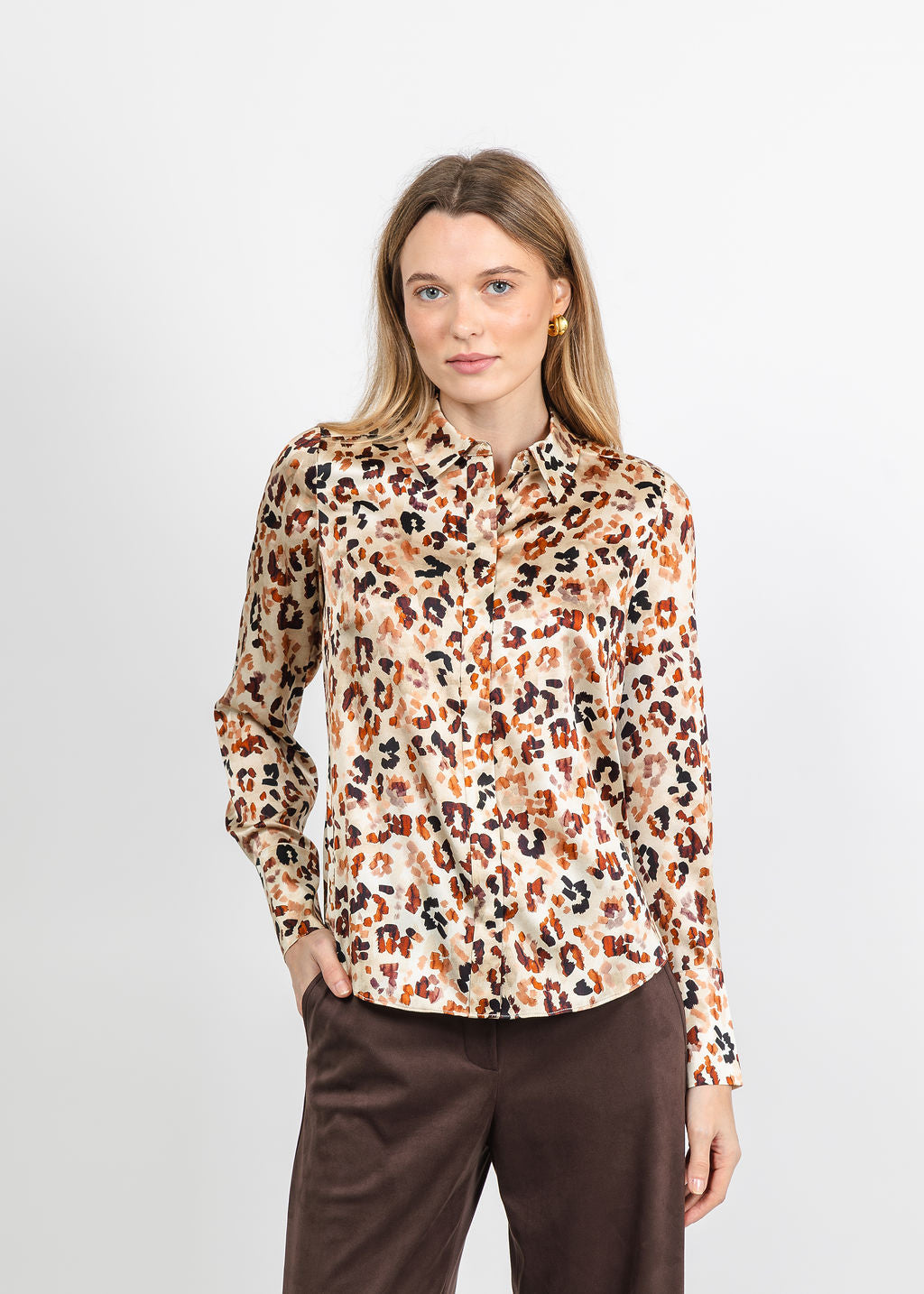 BK Go Le Blouse Slim Printed in Big Cat Energy available at Barbara Katz