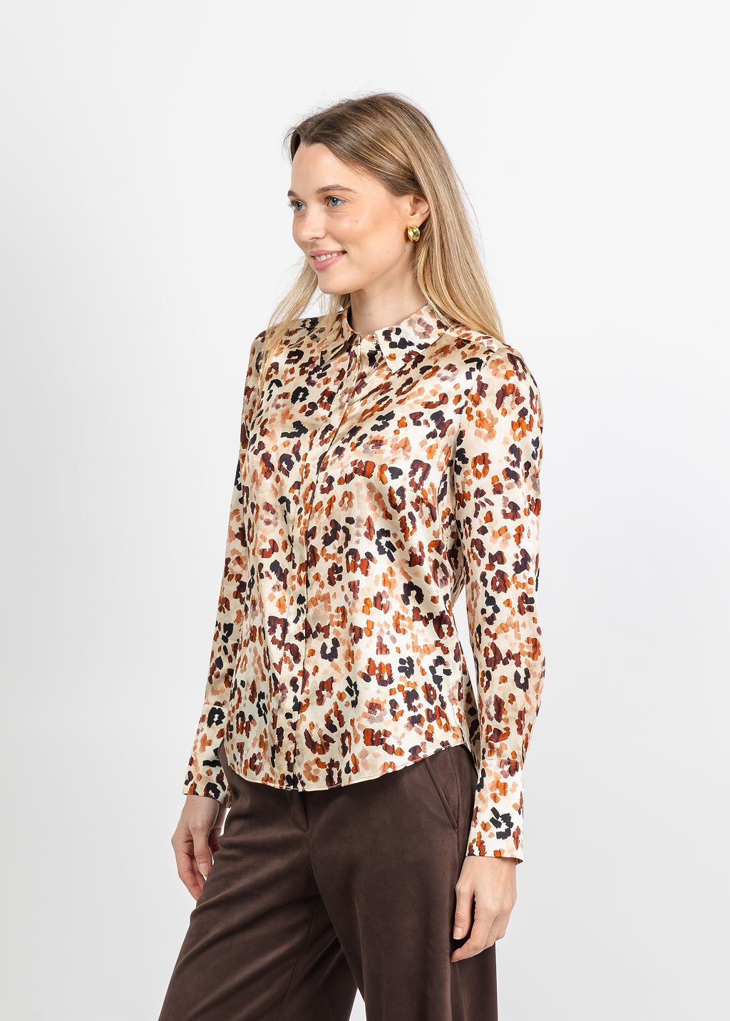 BK Go Le Blouse Slim Printed in Big Cat Energy available at Barbara Katz