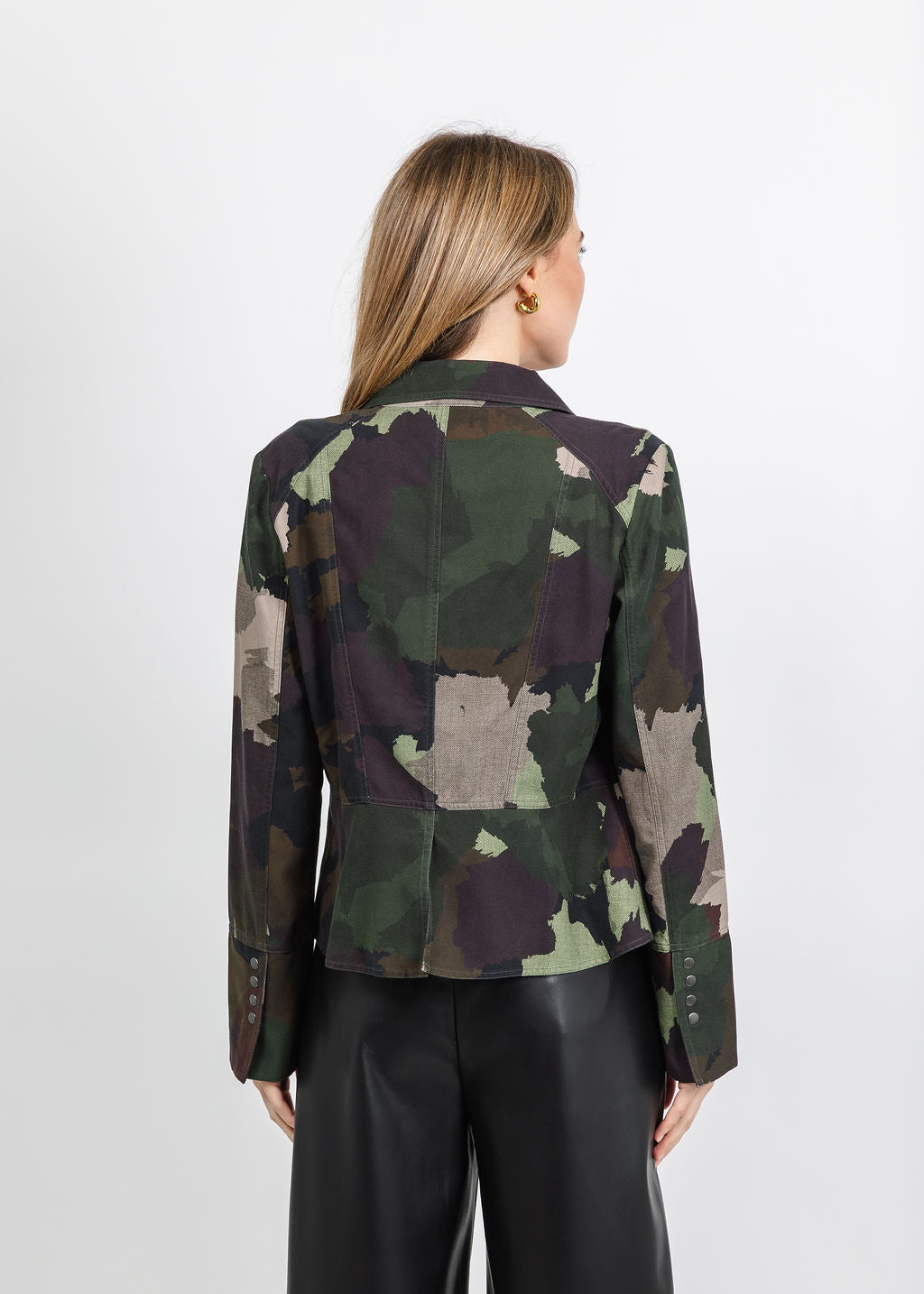 BK Go Military Printed Jacket in Army available at Barbara Katz
