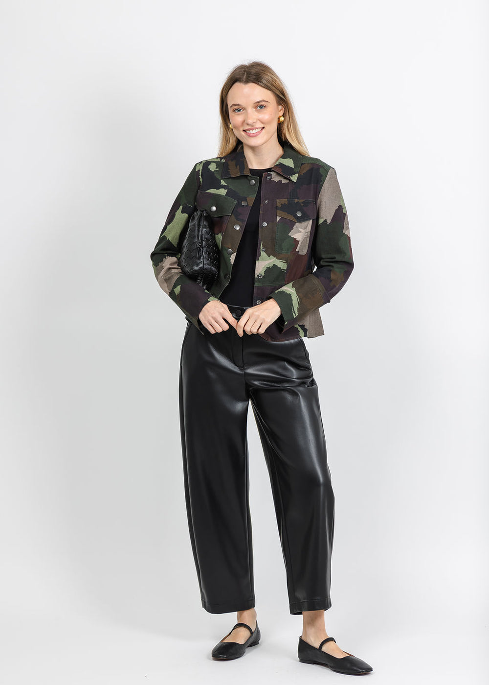 BK Go Military Printed Jacket in Army available at Barbara Katz