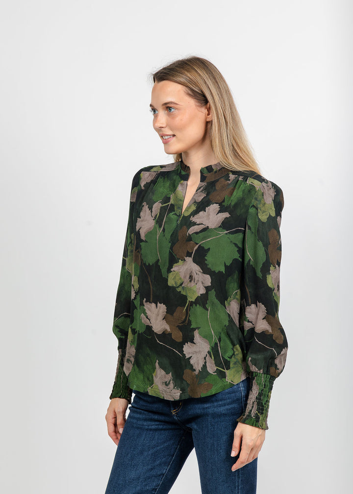 BK Go Soft Spoken Printed Blouse in Field Floral available at Barbara Katz