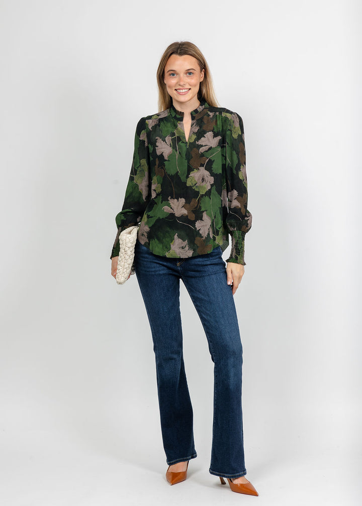 BK Go Soft Spoken Printed Blouse in Field Floral available at Barbara Katz