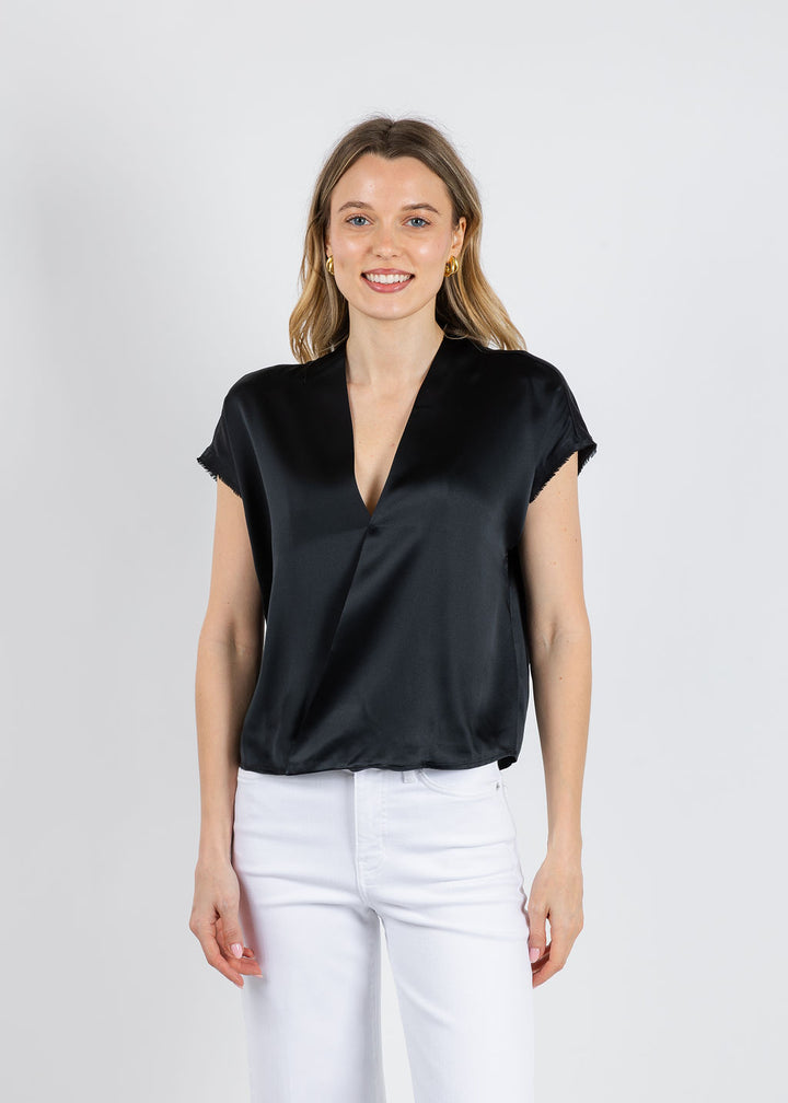 BK Go Wrapper's Delight Top in Black available at Barbara Katz