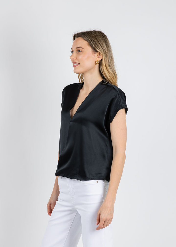 BK Go Wrapper's Delight Top in Black available at Barbara Katz