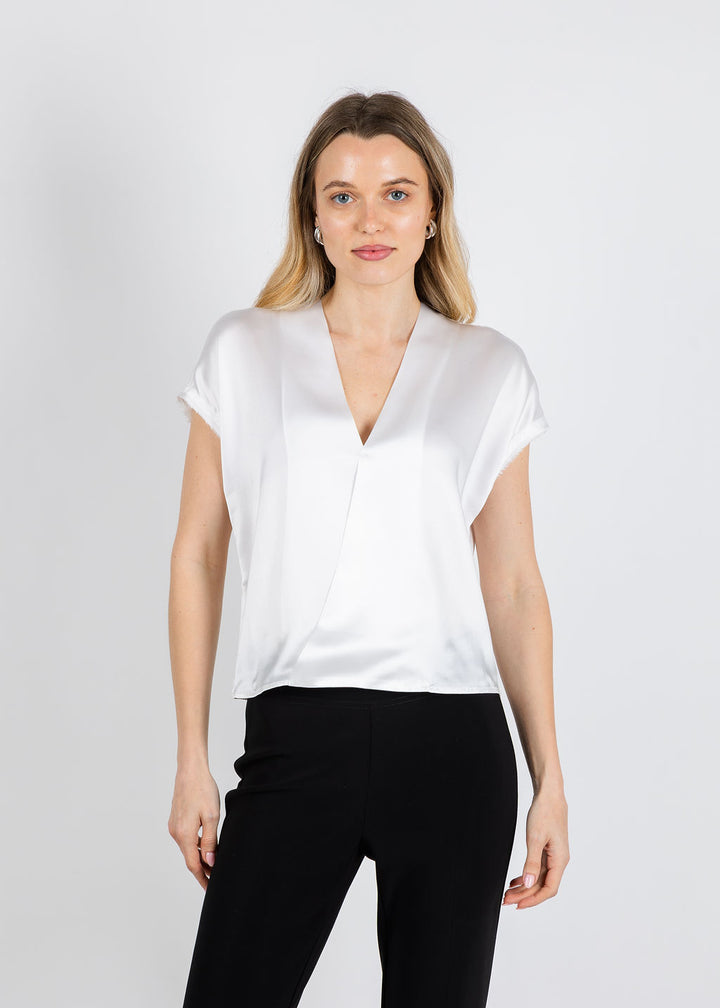 BK Go Wrapper's Delight Top in White available at Barbara Katz