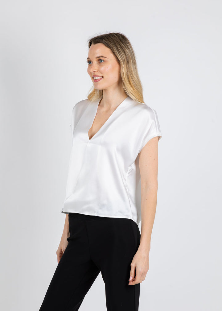 BK Go Wrapper's Delight Top in White available at Barbara Katz