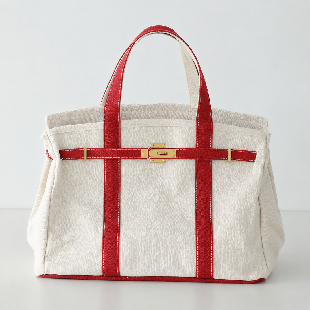 BK Handbags The Weekender Distressed Tote Bag in Red available at Barbara Katz