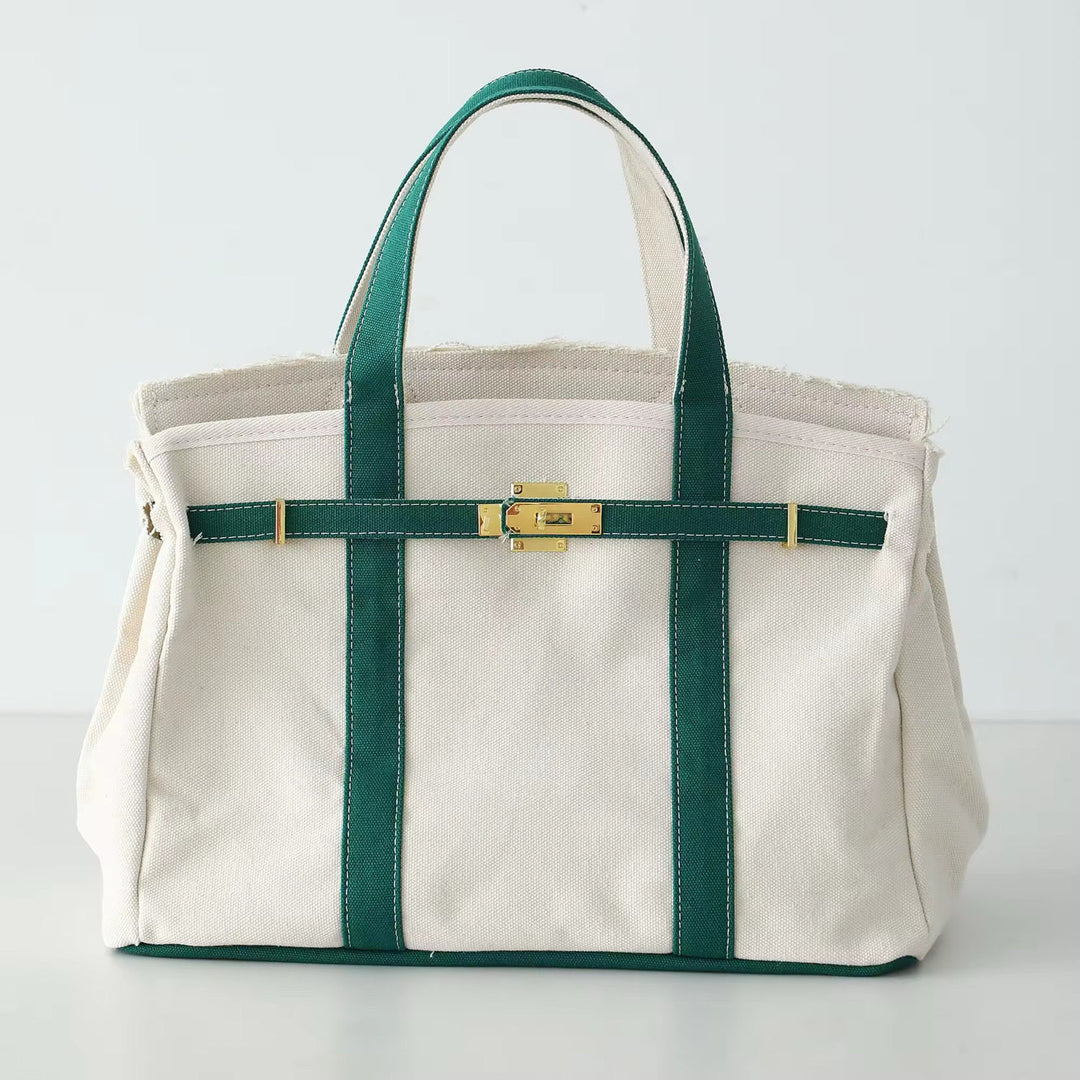 BK Handbags The Weekender Distressed Tote Bag in Green available at Barbara Katz