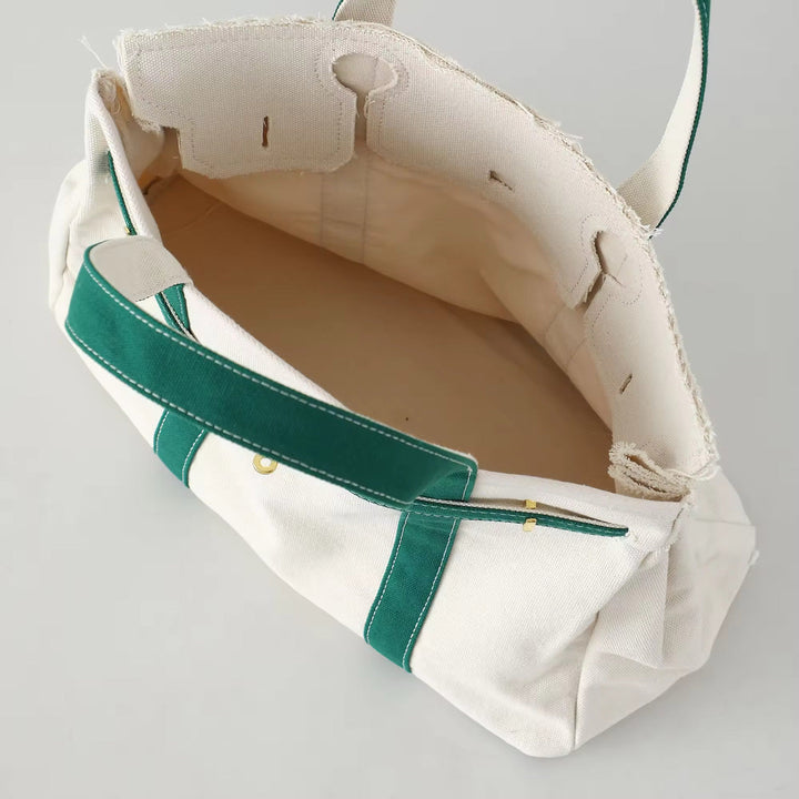 BK Handbags The Weekender Distressed Tote Bag in Green available at Barbara Katz
