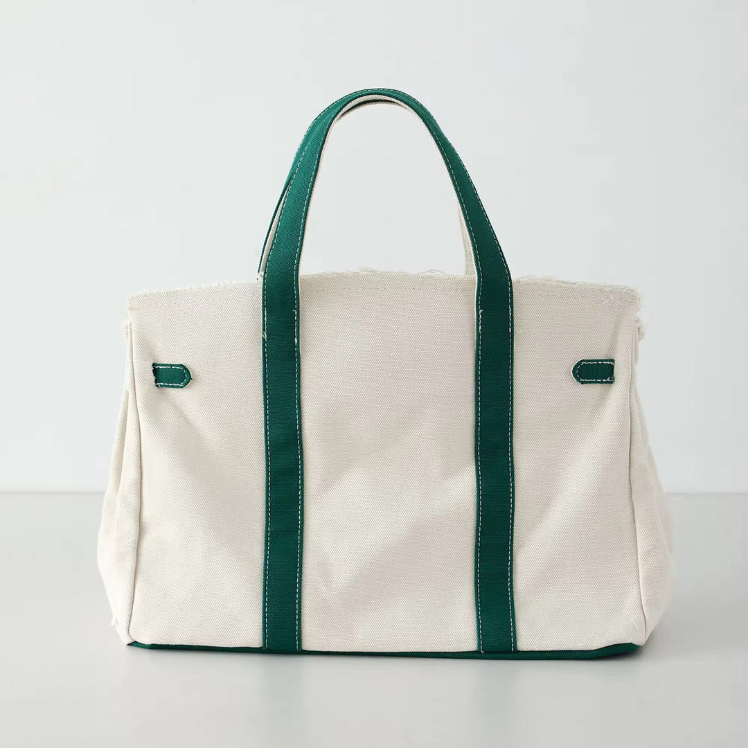 BK Handbags The Weekender Distressed Tote Bag in Green available at Barbara Katz