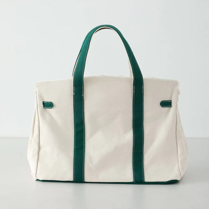 BK Handbags The Weekender Distressed Tote Bag in Green available at Barbara Katz