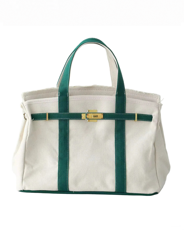 BK Handbags The Weekender Distressed Tote Bag in Green available at Barbara Katz