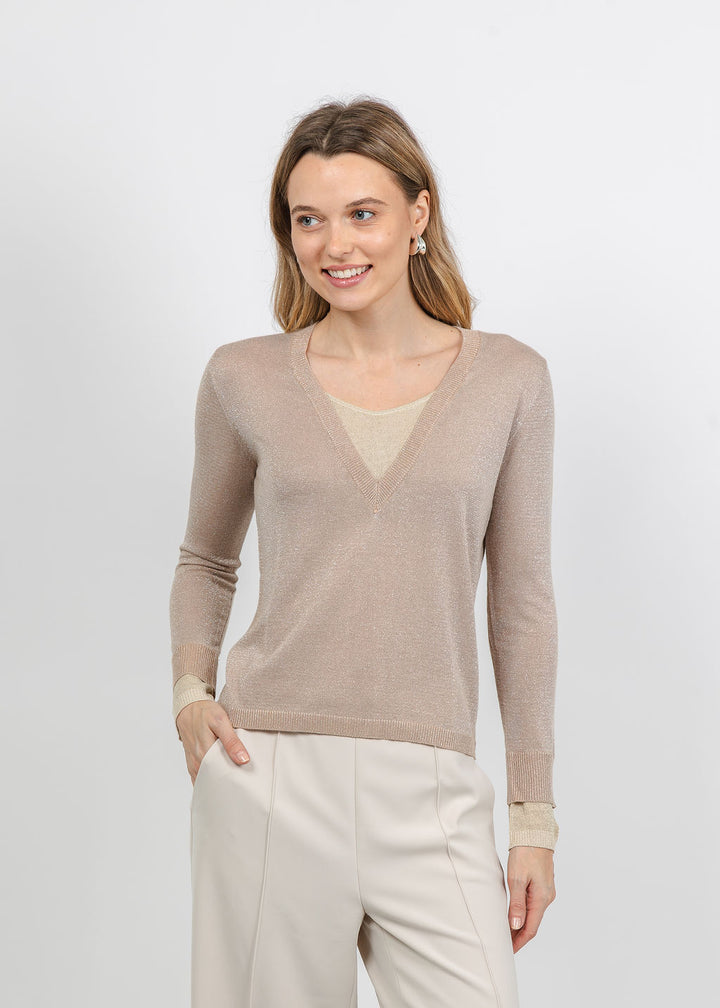 BK Jackeline Metallic Top in Gold available at Barbara Katz