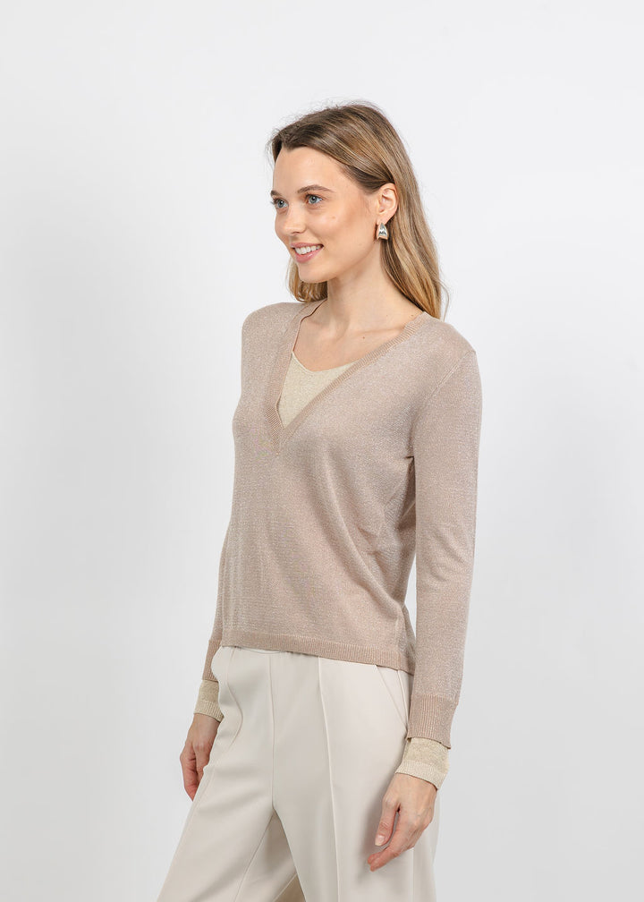 BK Jackeline Metallic Top in Gold available at Barbara Katz