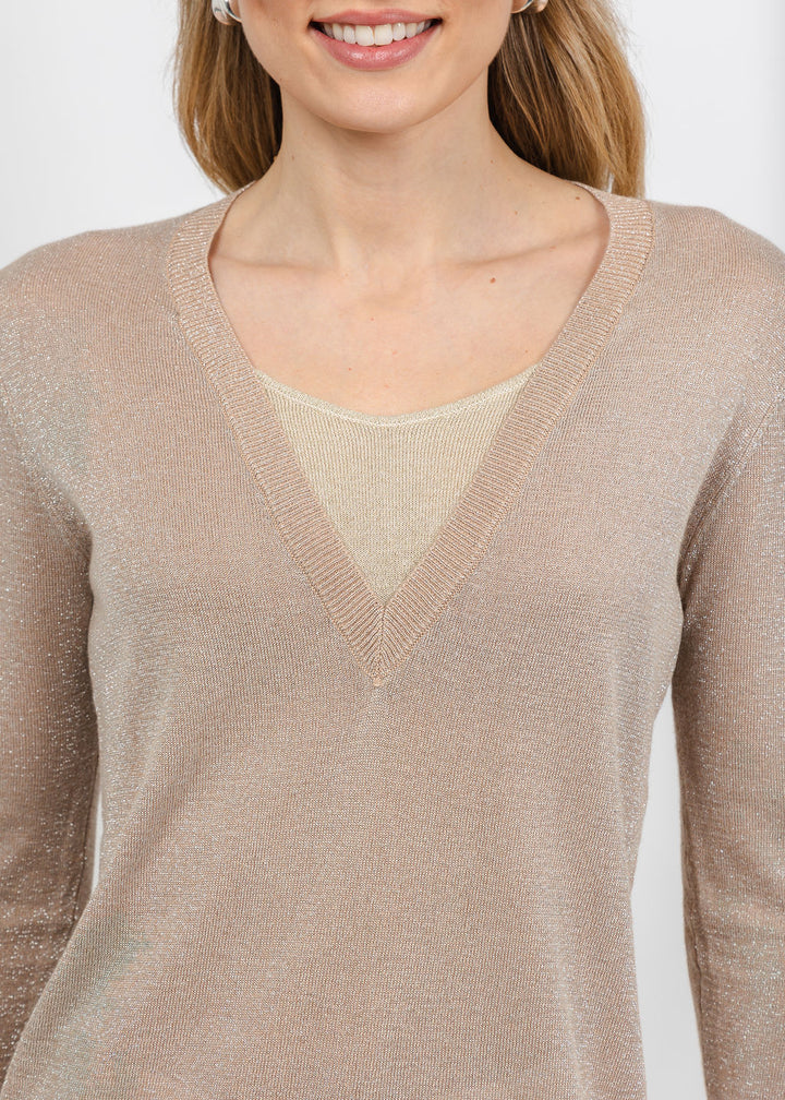 BK Jackeline Metallic Top in Gold available at Barbara Katz